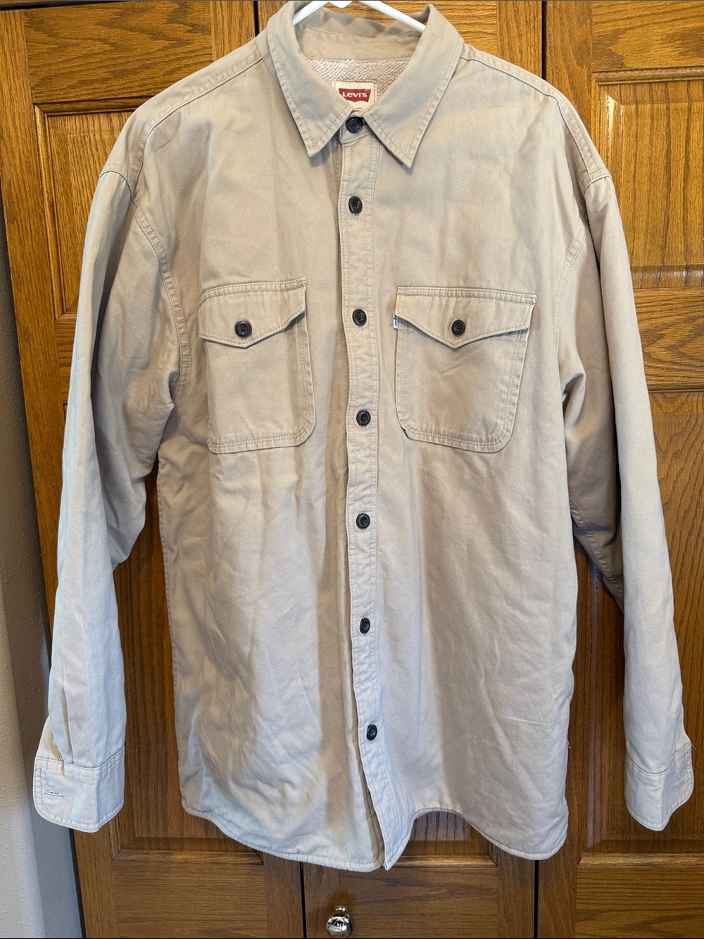 Levi's Light Tan Button-Front Worker Shirt Jacket - Picture 1 of 15
